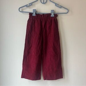 🌼 5/$20 PL Kids Corduroy Pants 4T Burgundy Wide Leg Elastic Waist Fall Winter